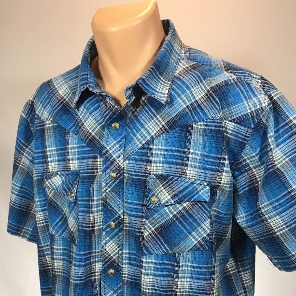 Wrangler XXL Shirt Western Mens Pearl Snap
